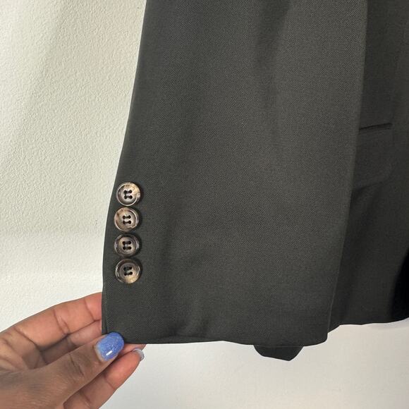 Hickey‎ Freeman Sportscoat Mens 44R Dark Brown Green Two Button 100% Wool Blazer - Picture 4 of 13